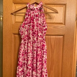 Floral Pink Halter Dress